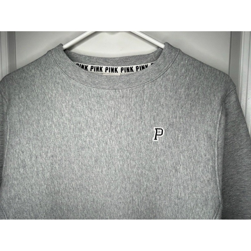 Vintage Y2K‎ Victoria Secret PINK Gray Crewneck Pullover Sweatshirt Womens XS
